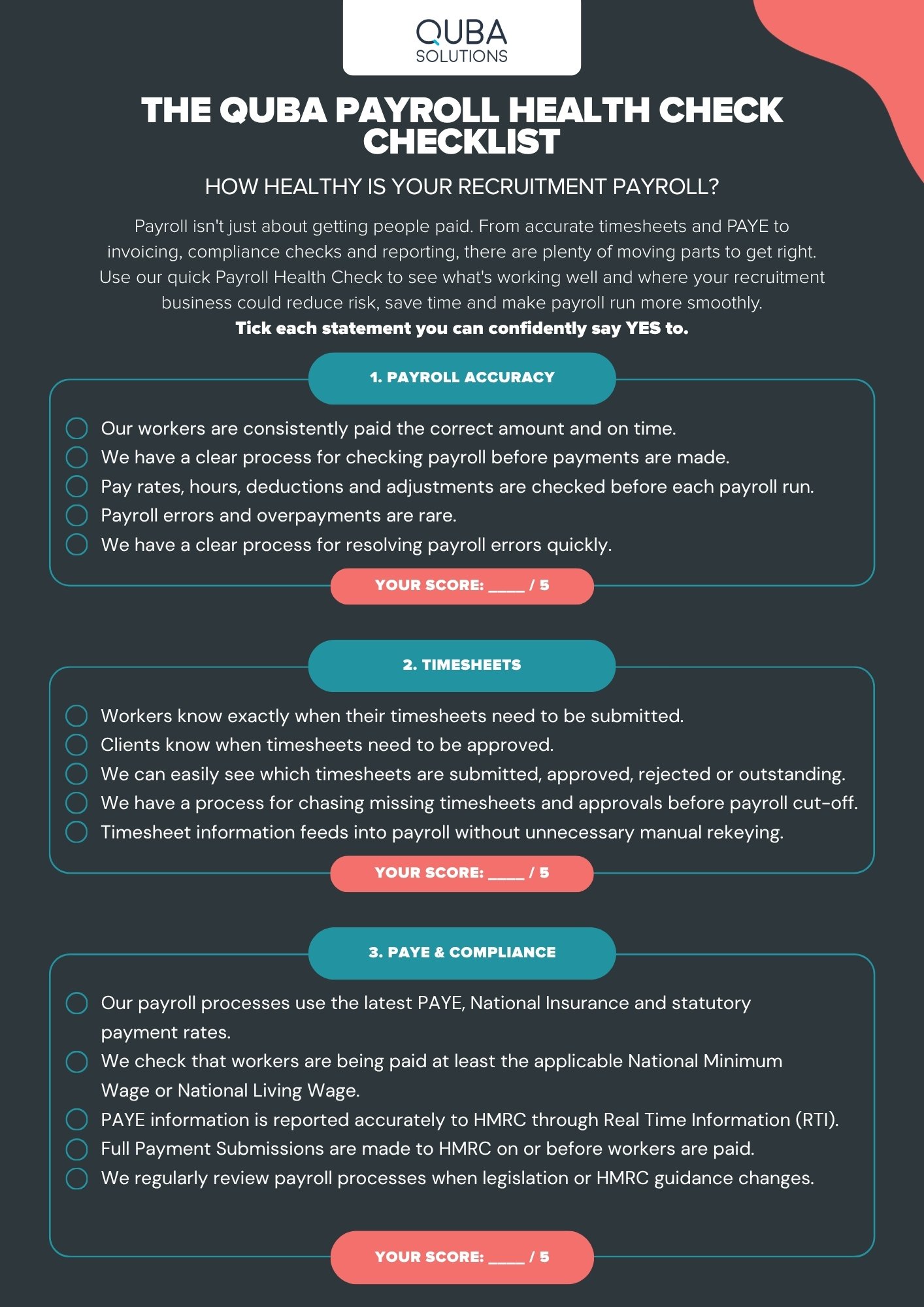 CAM005  The QUBA Payroll Health Check Checklist